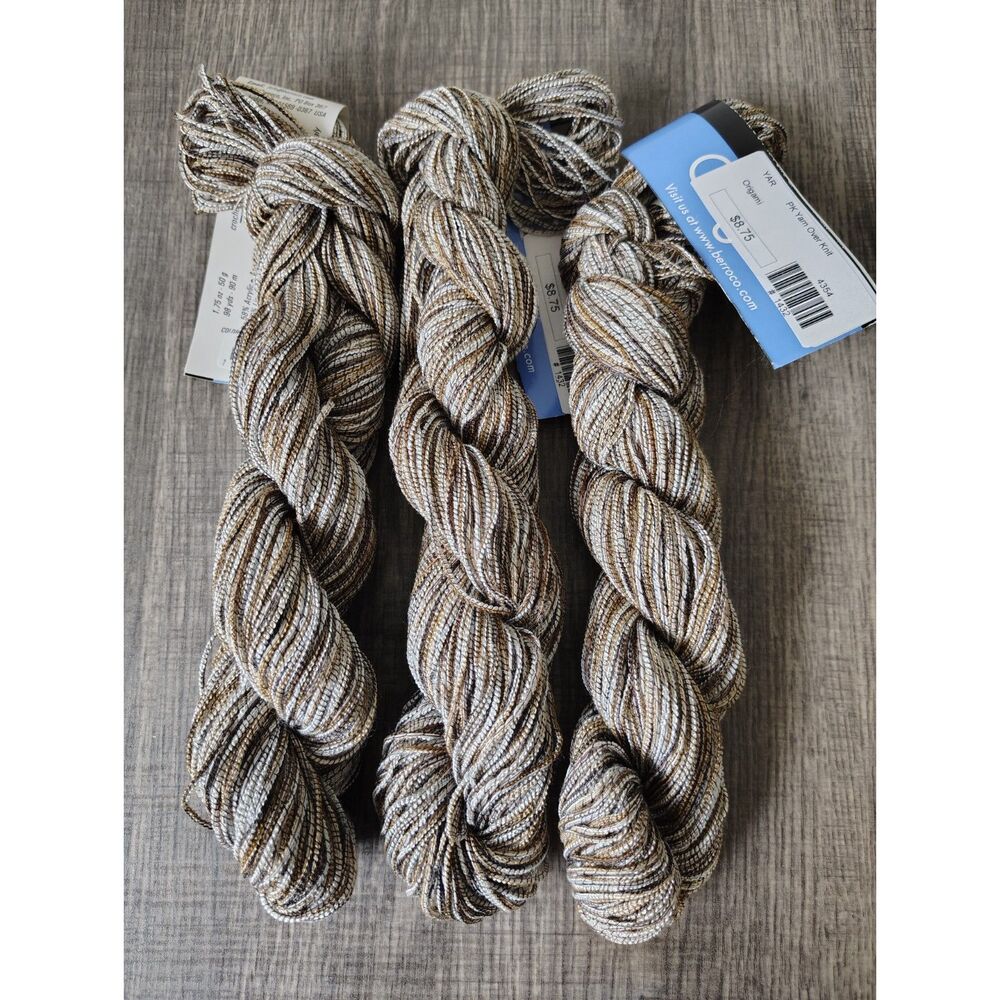 Berroco Origami Yarn Lot of 3 Color 4354 Variegated Ribbon Knitting Crochet